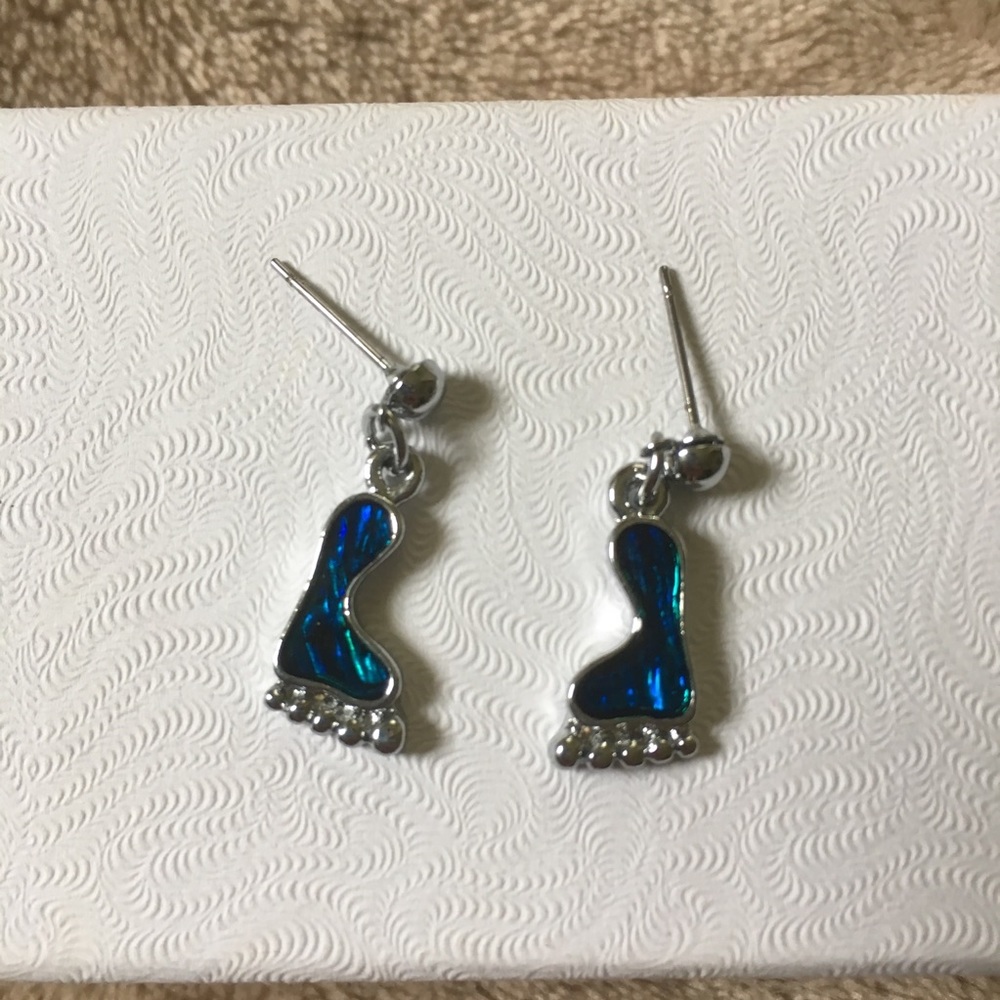 Blue feet earrings